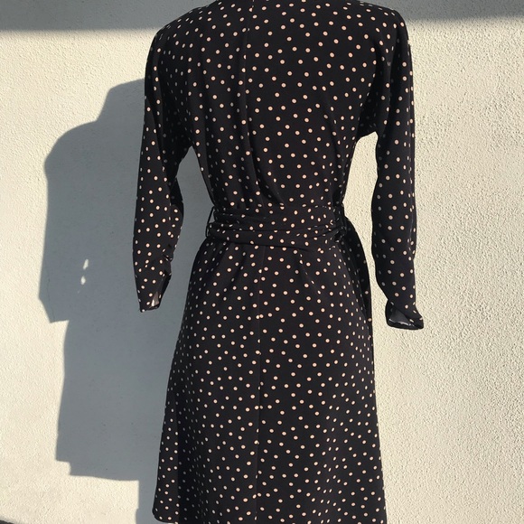 ZARA baby and tan polka dot midi wrap dress - Picture 4 of 6